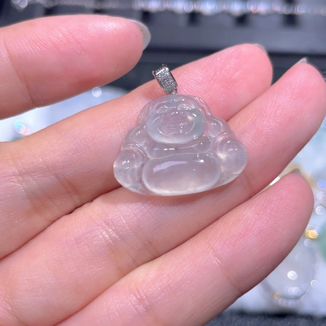 颈饰18K金镶嵌翡翠翡翠