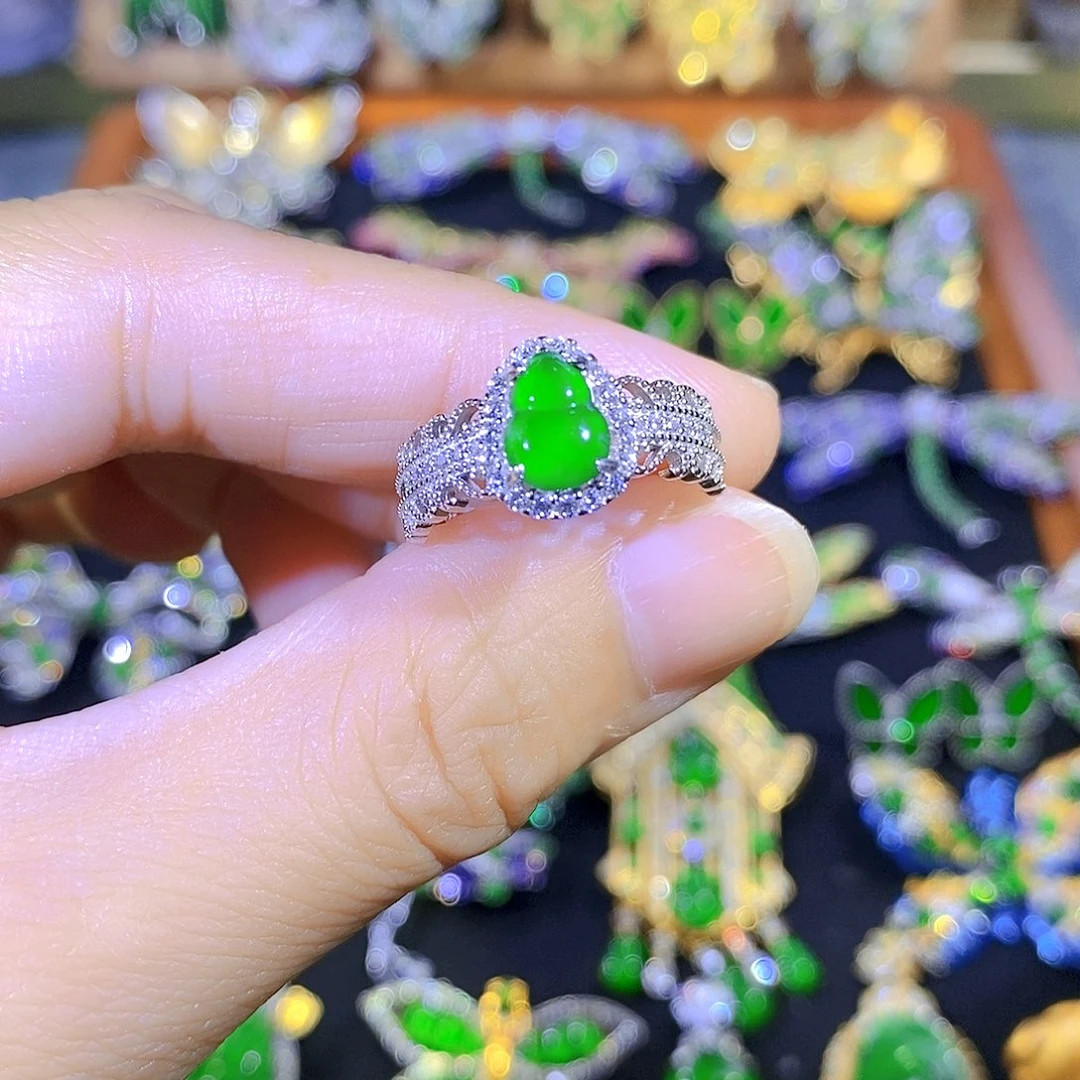 吊坠(不含链)银S925镶嵌翡翠