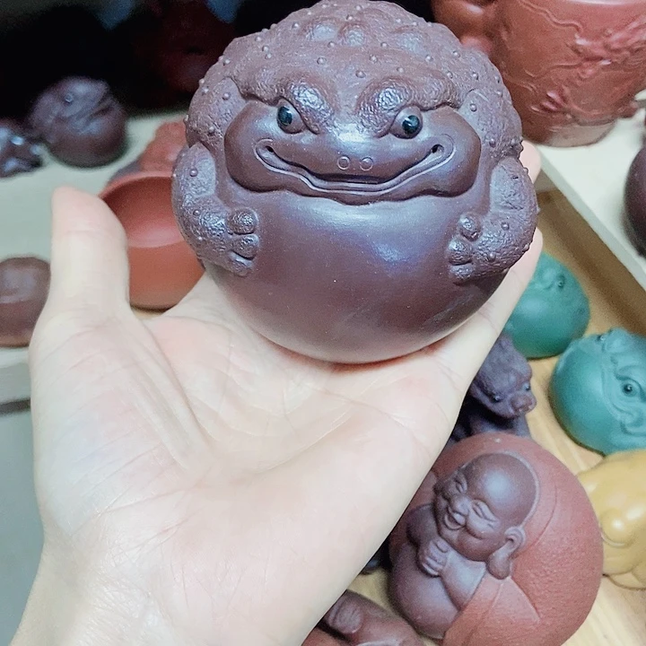 茶宠紫砂宜兴紫砂金蟾
