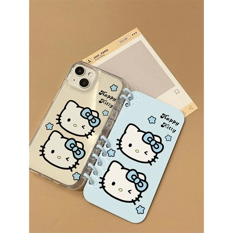 卡通可爱kitty猫适用iphone16promax手机壳苹果15翻盖14书本13防