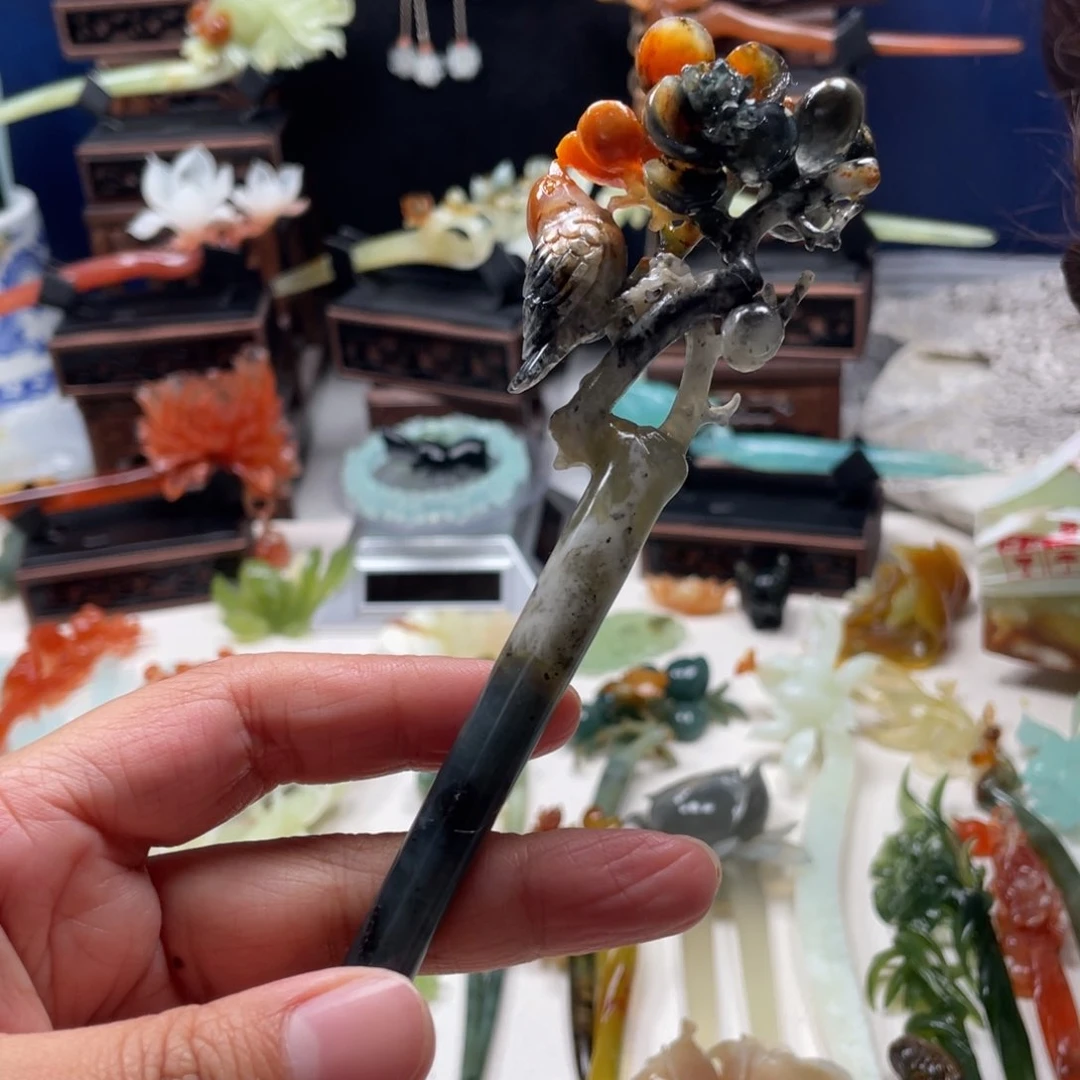 【闪购商品】蛇纹石玉未镶嵌发饰u****2