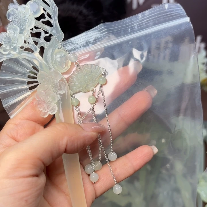 蛇纹石玉发饰合金嘉**7