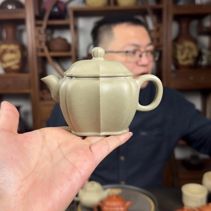 紫砂茶壶本绿 筋纹 汉瓦