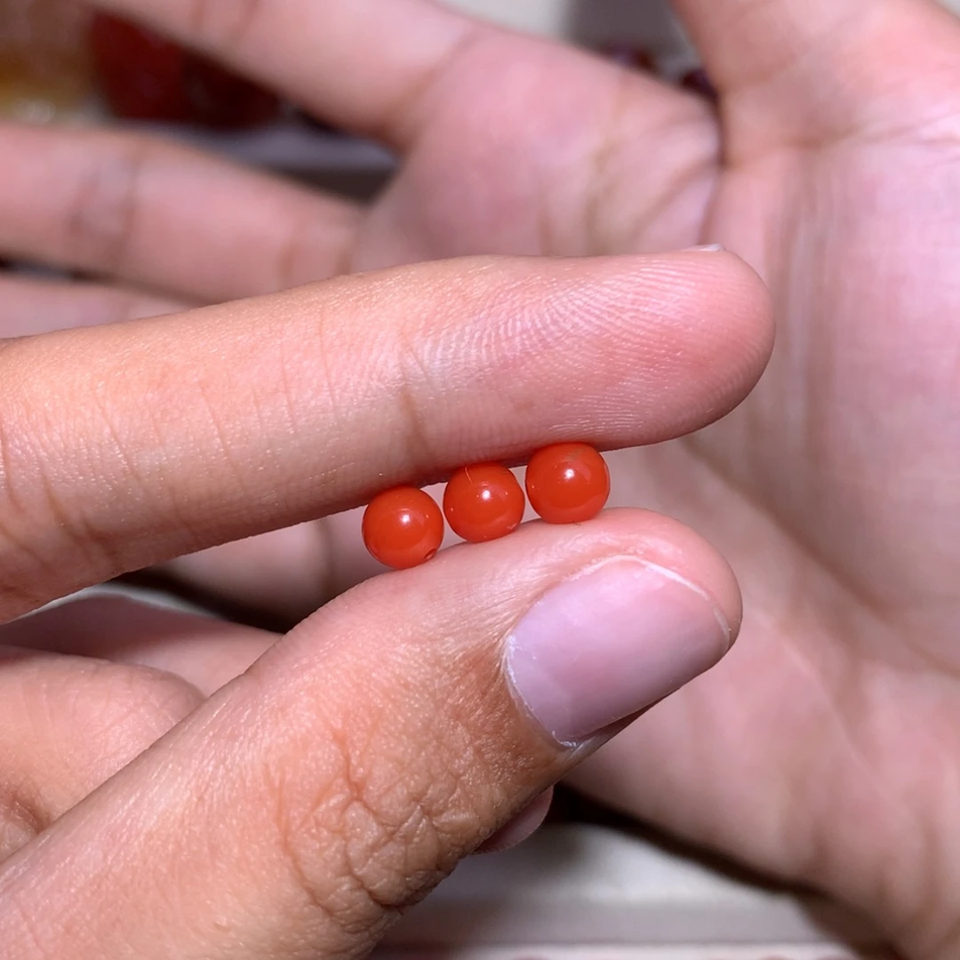 南红玛瑙未镶嵌保山官坡料圆珠5三连有棉纹包容