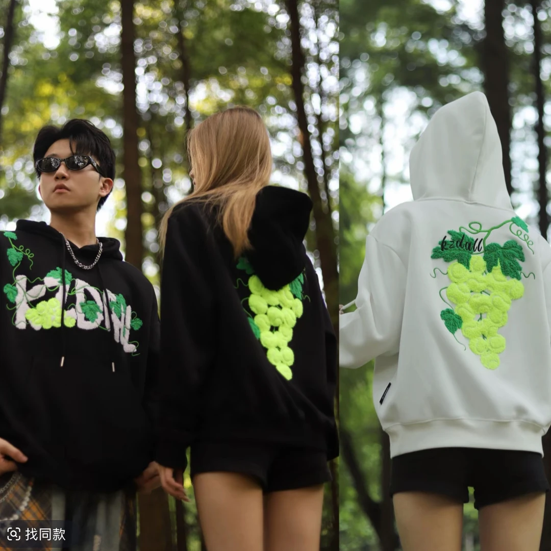 kzd正品下架葡萄重磅刺绣下架卫衣（默认微瑕）