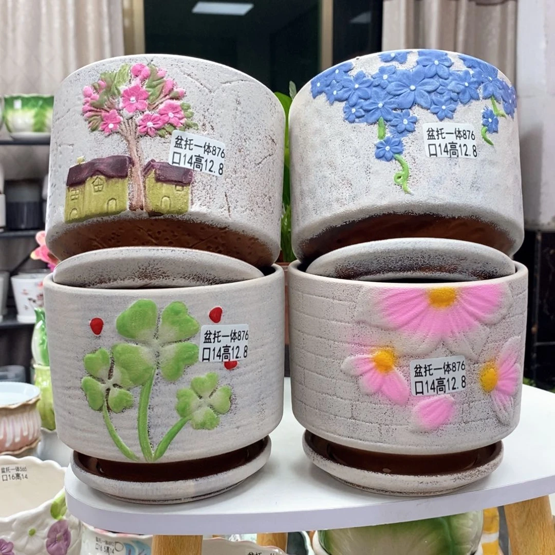 夏西陶瓷花盆@@5876