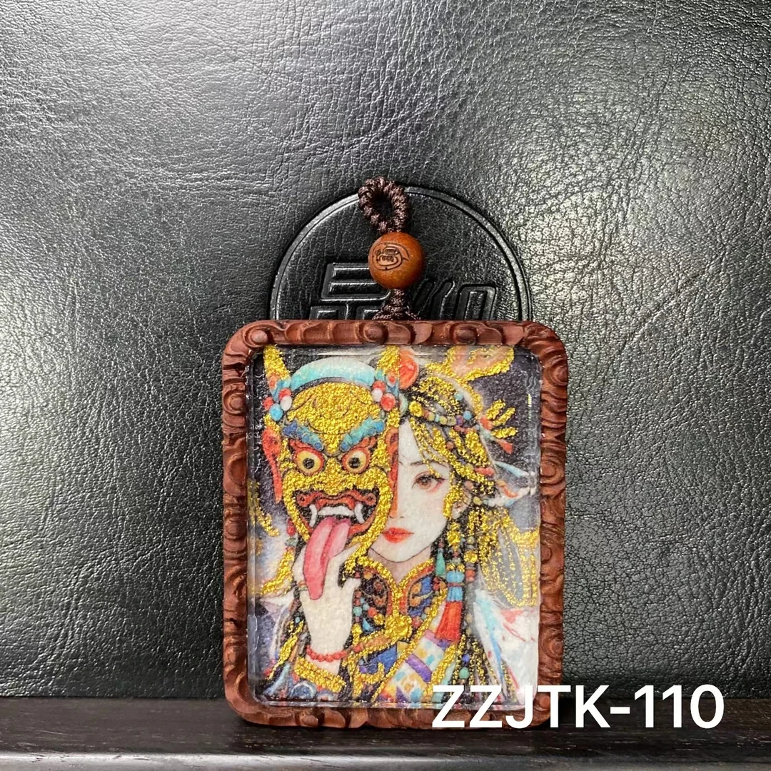 晶仰ZZJTK-110扎基女CC日金进雷击木壳手工砂唐卡