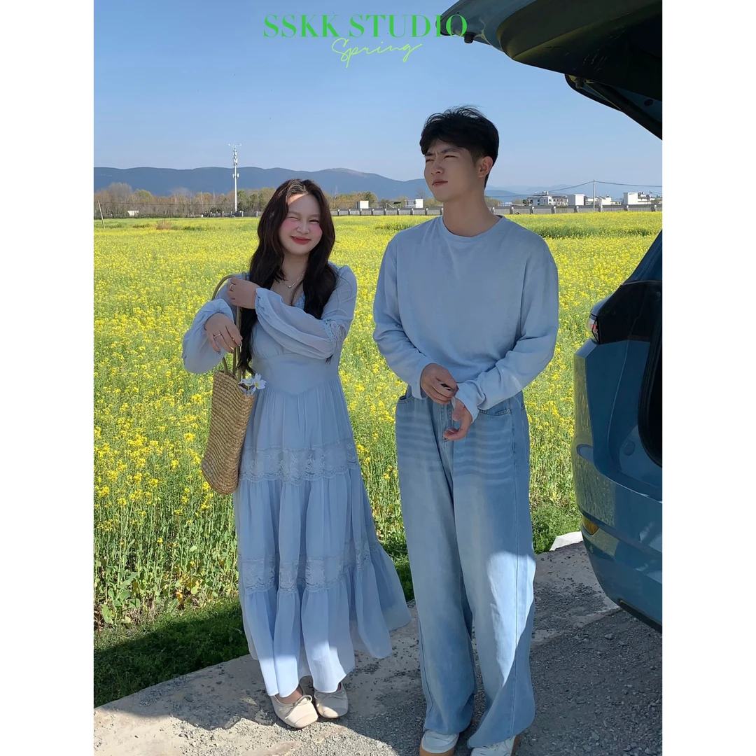 KMZY/KMZY山_山【甜心花园】微胖法式气质古着裙连衣裙裙子