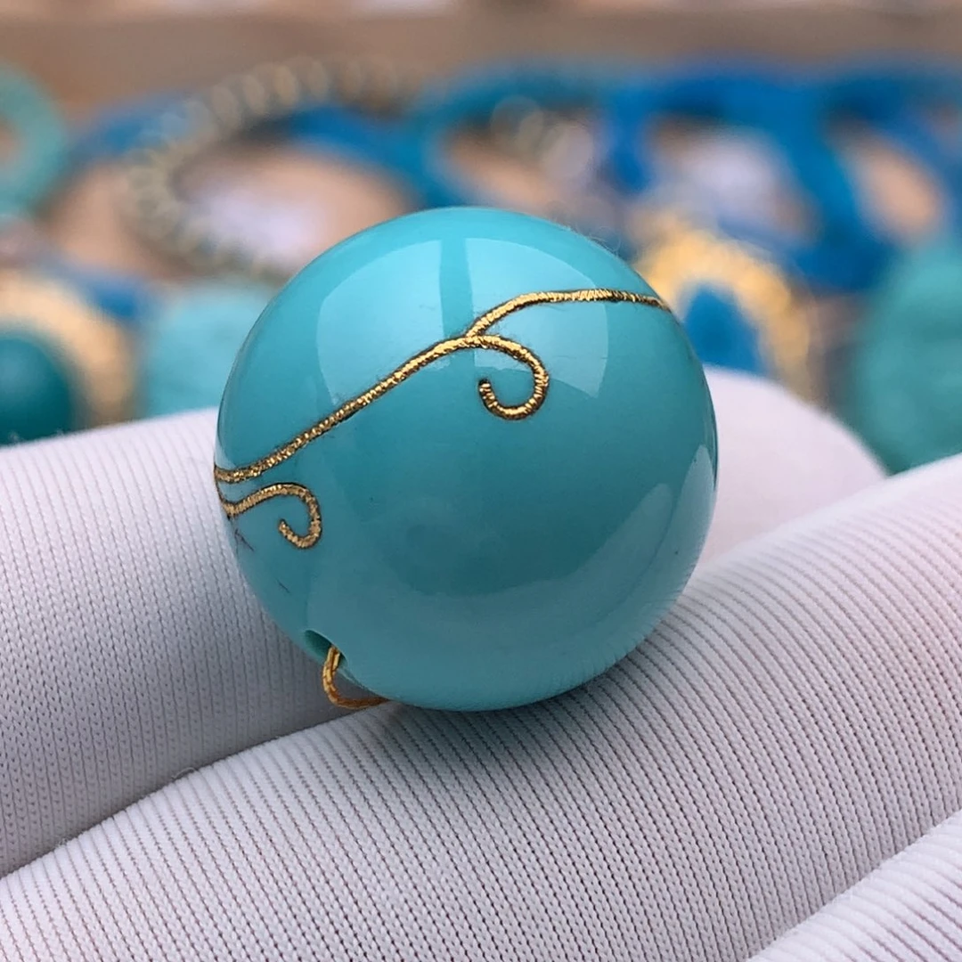 绿松石未镶嵌珠宝奇石17.7mm