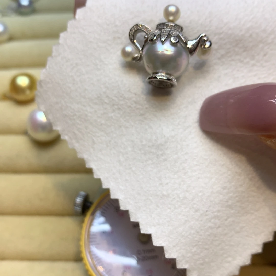 颈饰银S925镶嵌海水珍珠