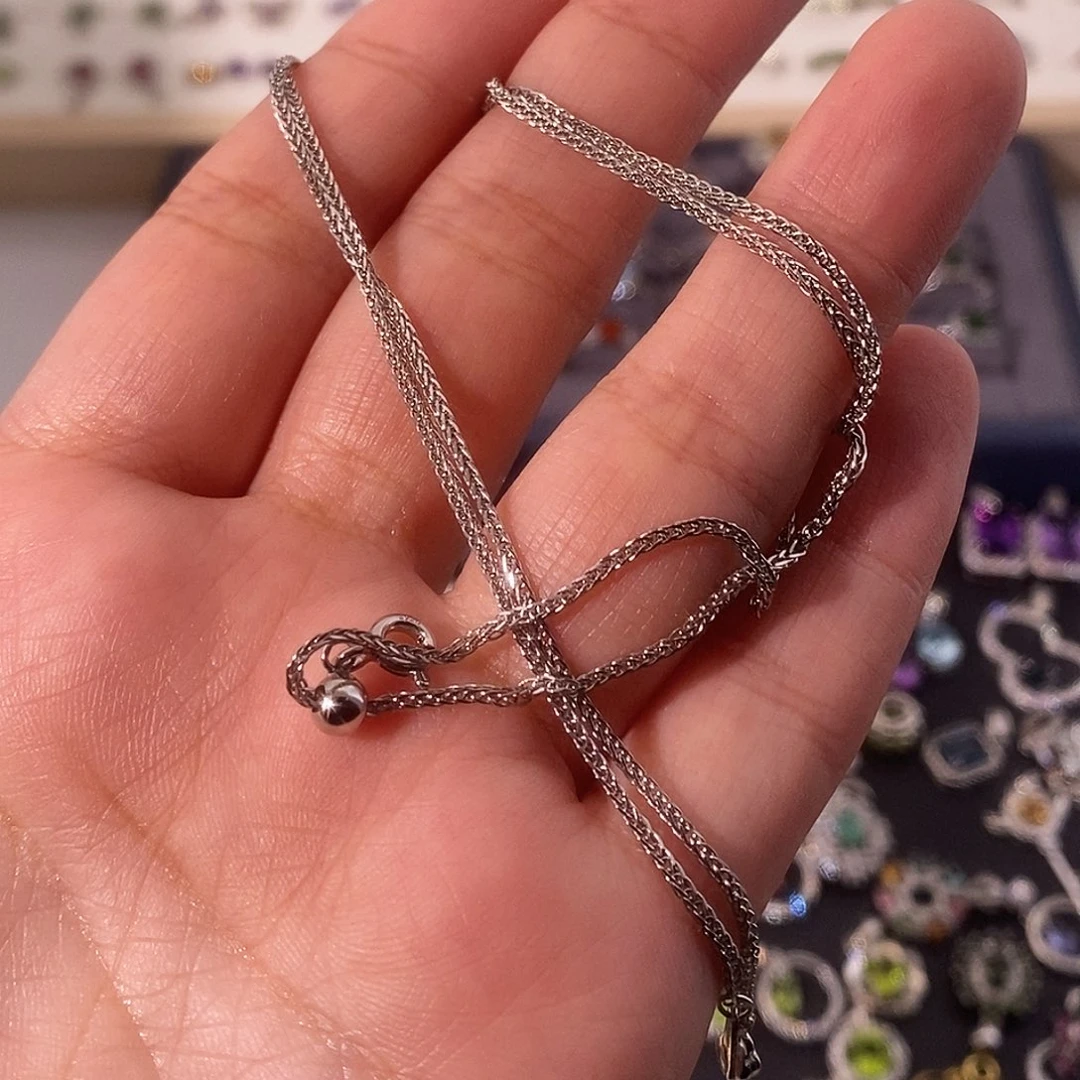 吵***吵颈饰碧玺银S925镶嵌