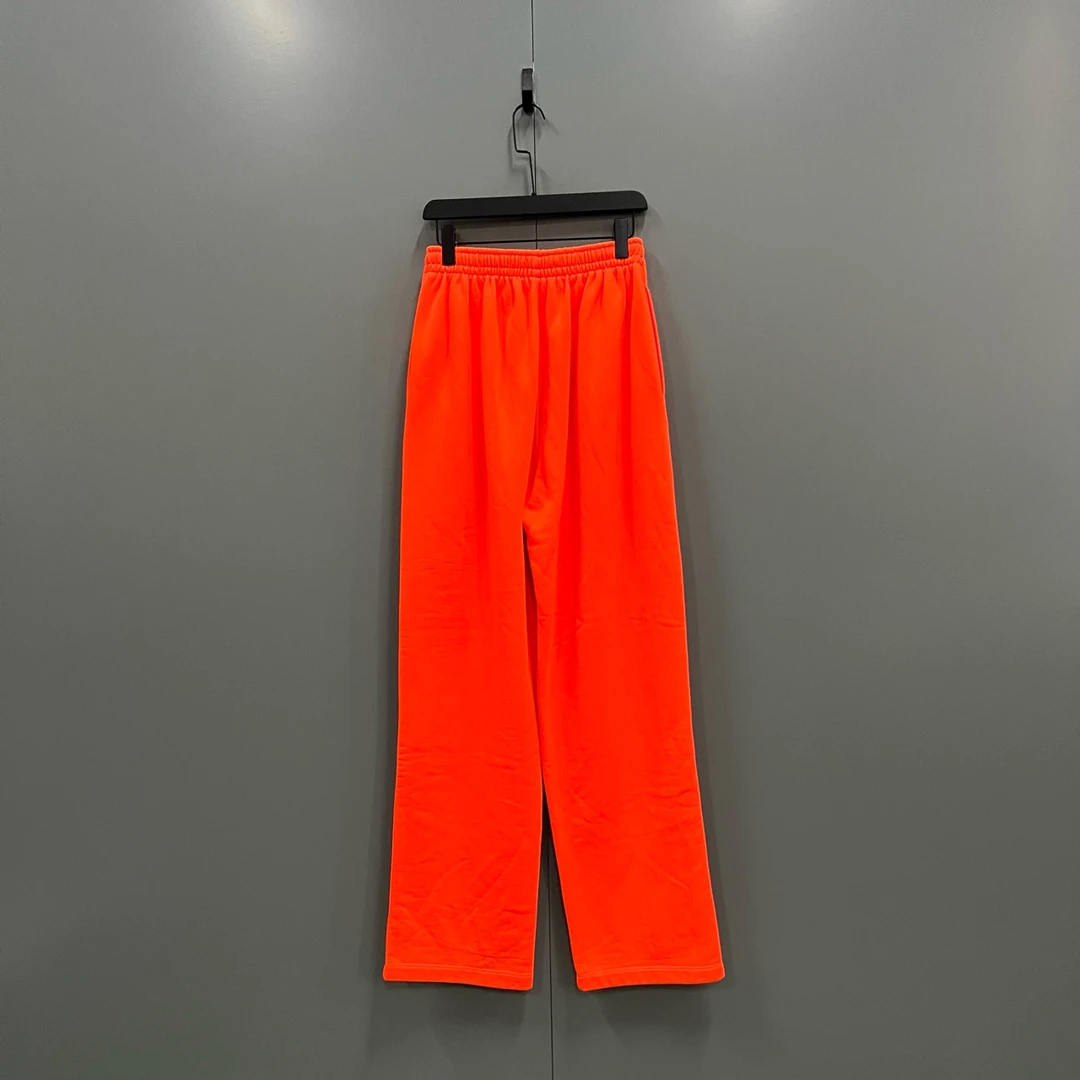 99新 Balenciaga/巴黎世家 y5 橘色刺绣logo卫裤 S码/014162