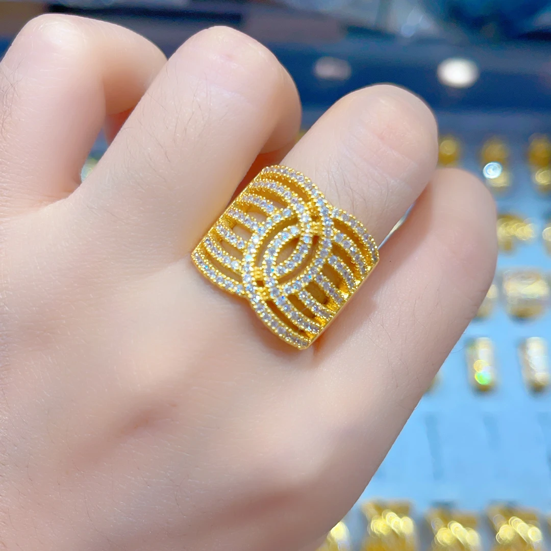 铜合金戒指 1721新款新款戒指爆款白搭时尚金色铜合金百搭气质