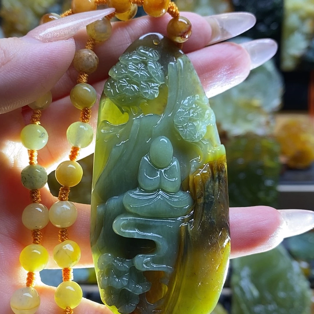 蛇纹石玉未镶嵌颈饰