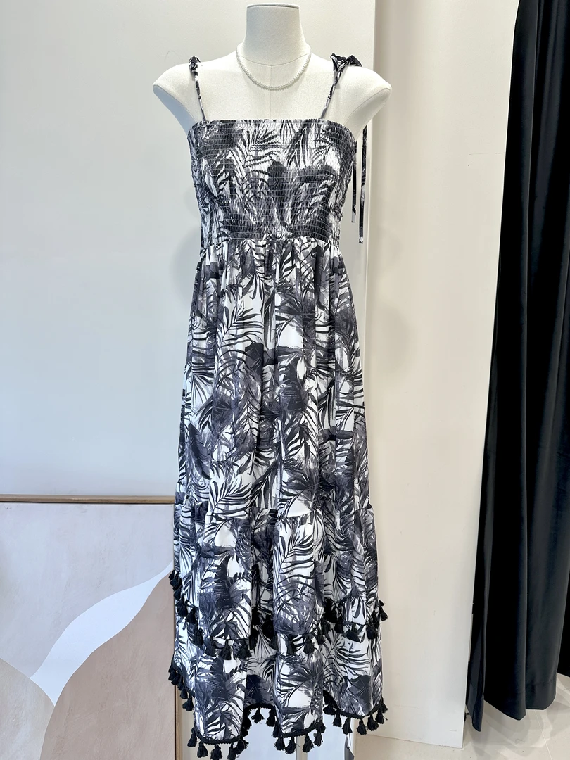 【MY LIFE】度假风水墨晕染吊带裙89MY252