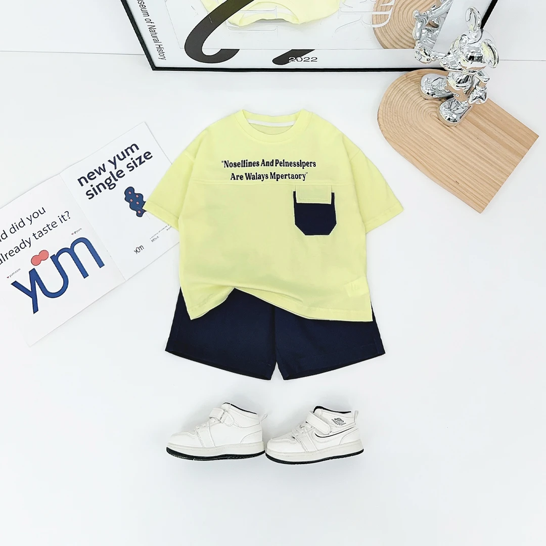 儿童夏装套装夏季2025新款男童短袖两件套 BQ25658Z 悠悠童话童装