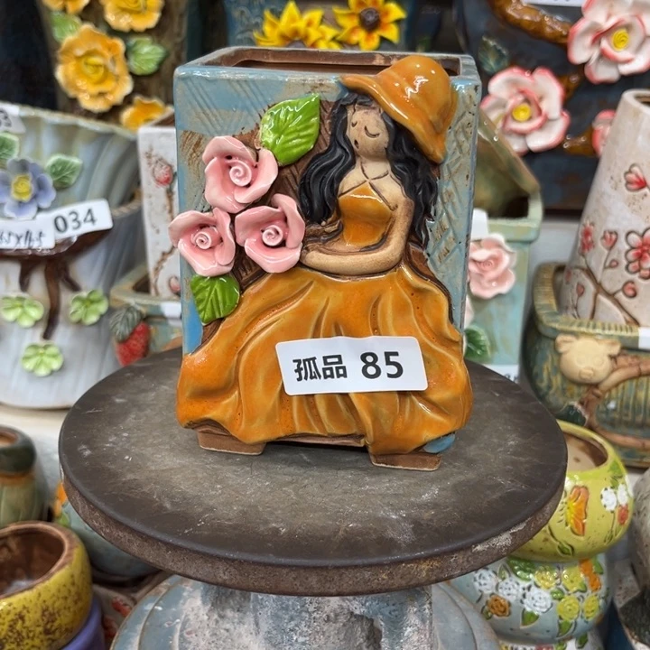 紫砂花盆粗陶材质多肉花盆