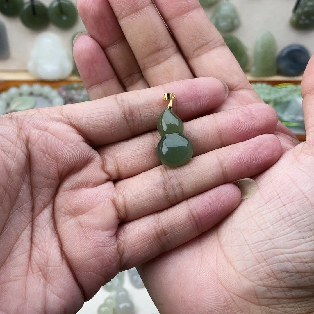 脑***咯和田玉银S925镶嵌吊坠(不含链)