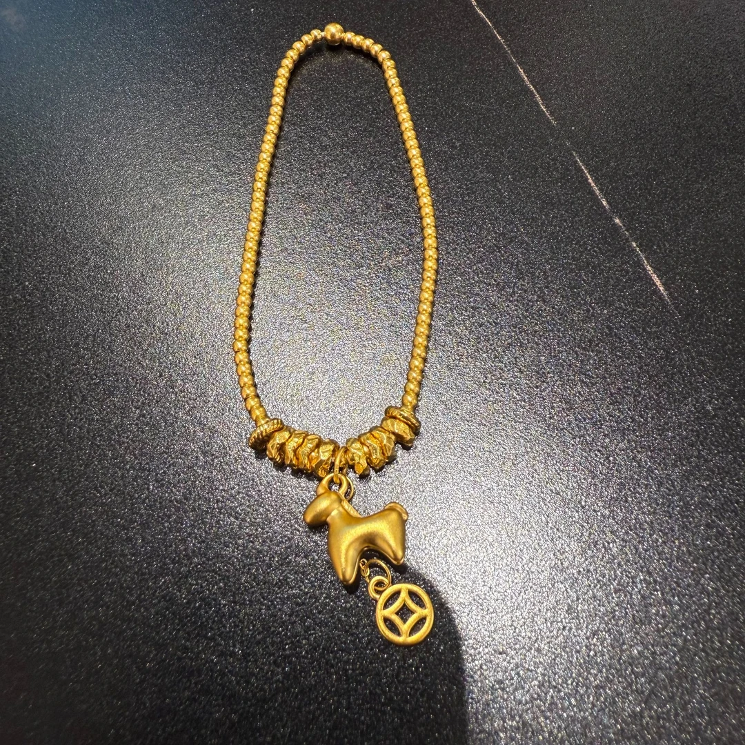 足金999马上有钱金珠精美小马时尚气质小马精致通勤百搭XZJ0306