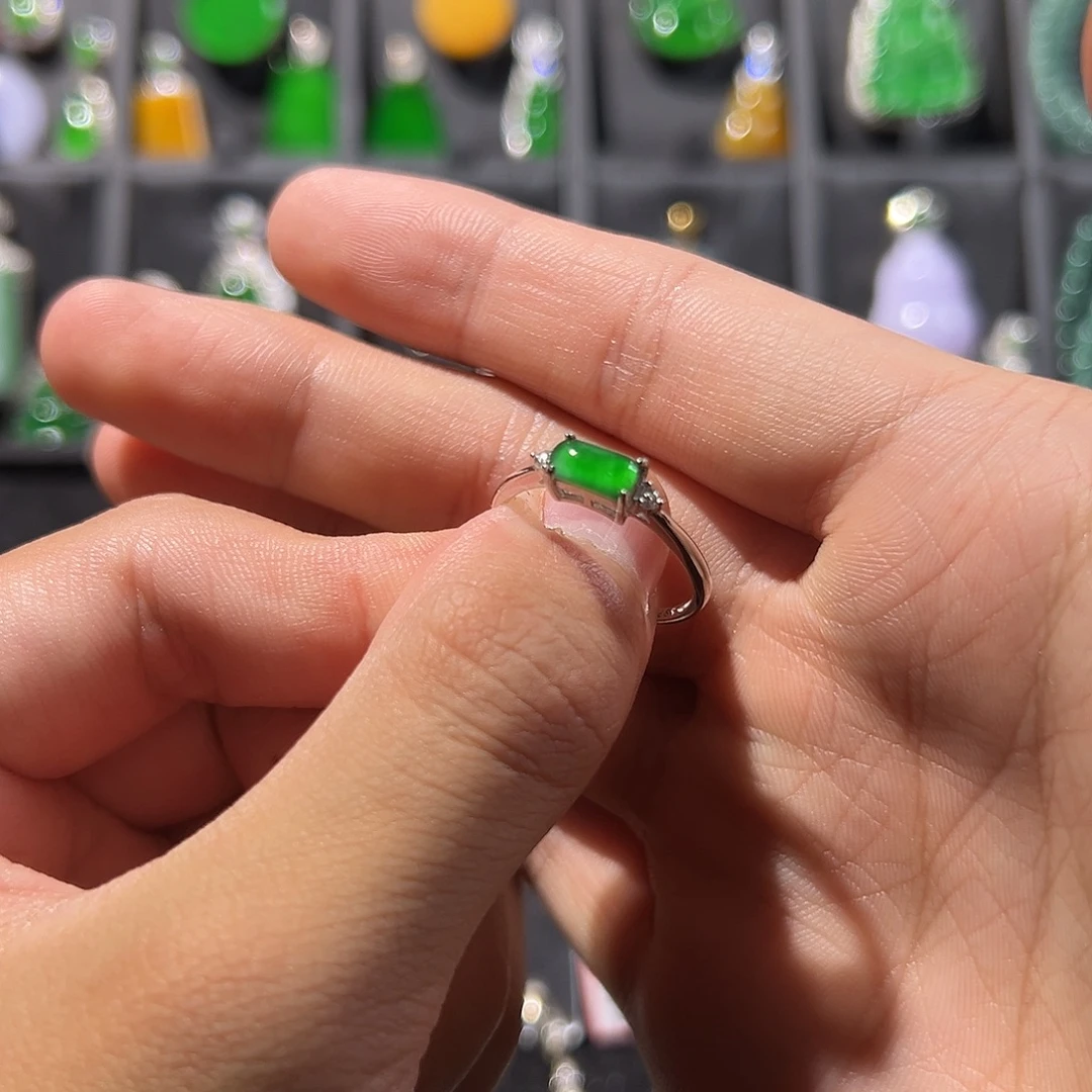 翡翠银S925镶嵌戒指