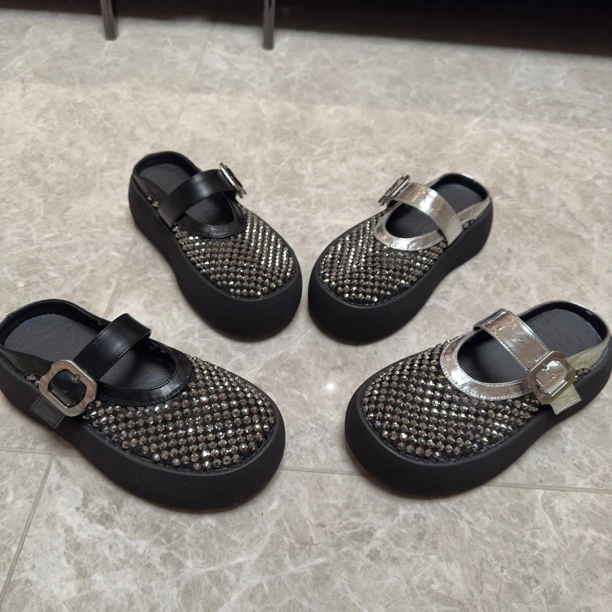 镂空千金风镂空跟包头拖软底女孩纯欲辣妹风