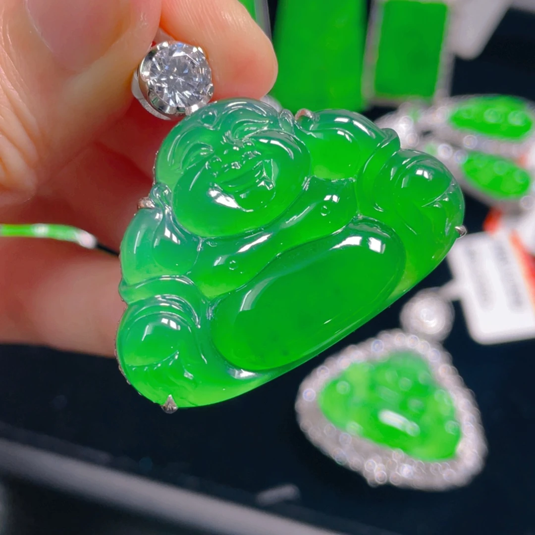 翡翠银S925镶嵌吊坠(不含链)