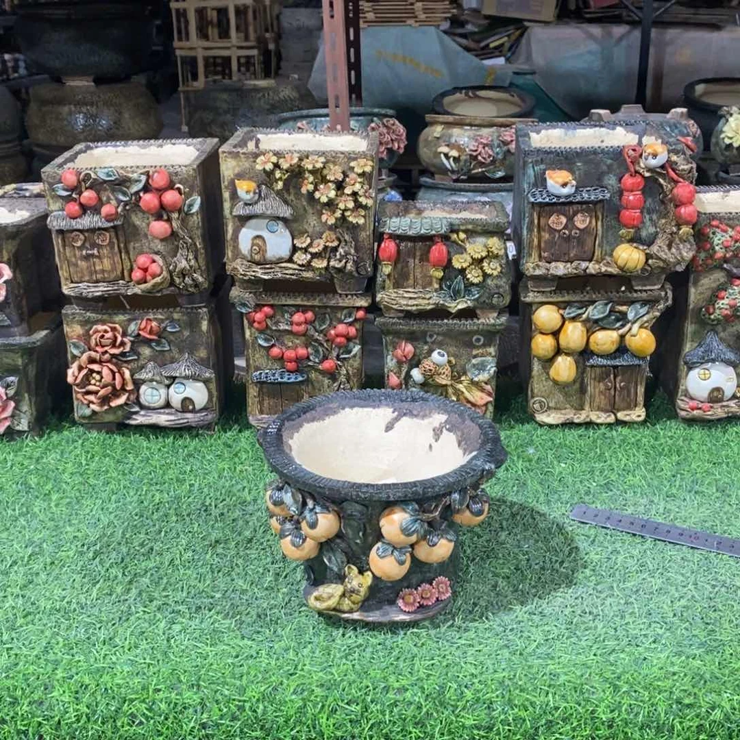 红陶青藤花器多肉花盆