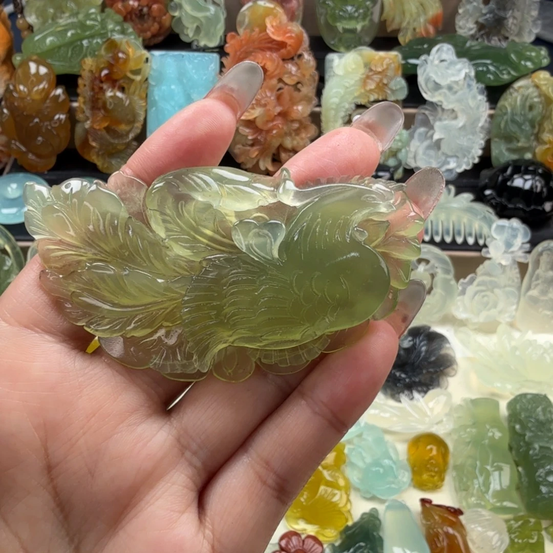 岫玉未镶嵌颈饰岫玉凤凰