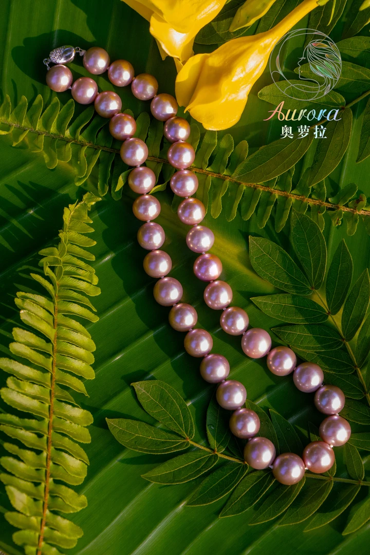 【奥萝拉珠宝】爱迪生 淡水珍珠 项链 11-13MM   紫色 经典 #ZL174