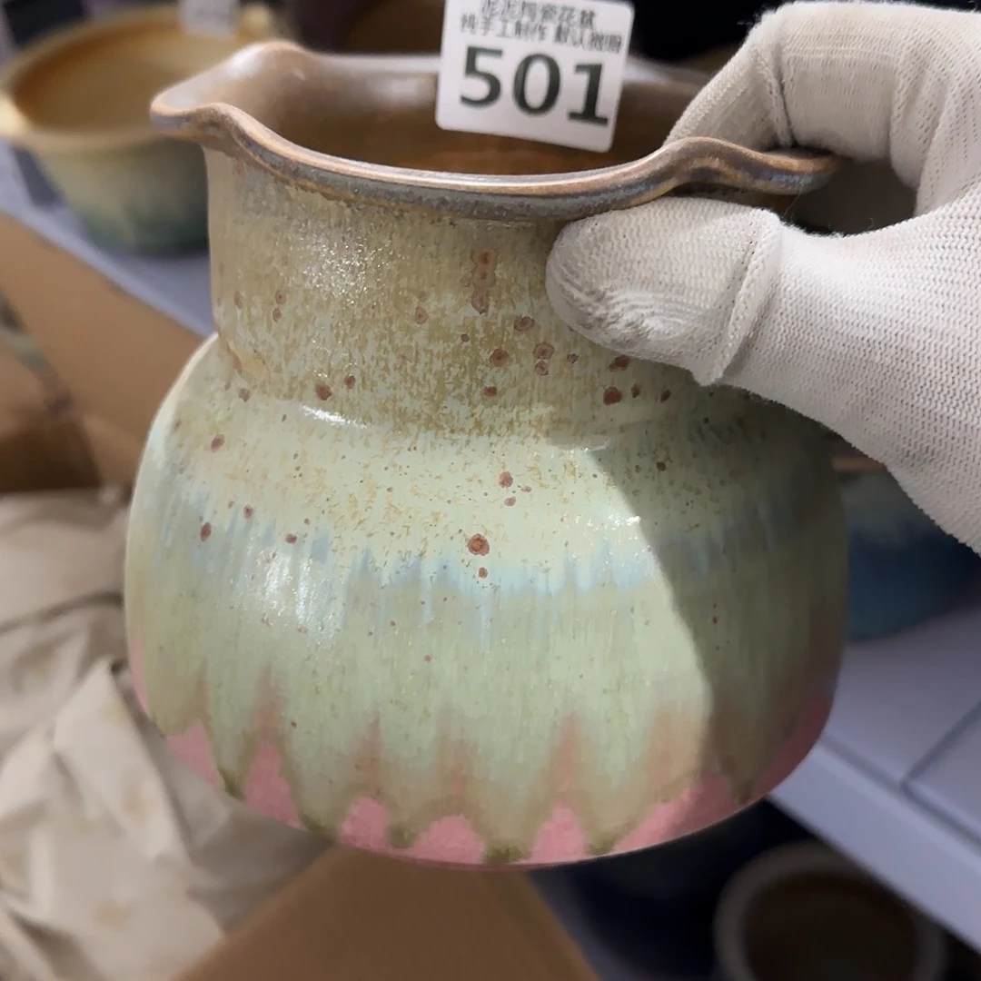 瓷片景德镇手工花盆