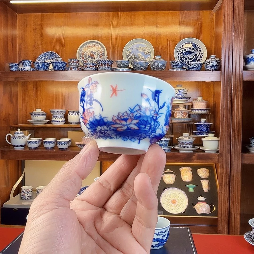 尼姑山坊右中彩，荷花如拭杯高档茶杯主人杯