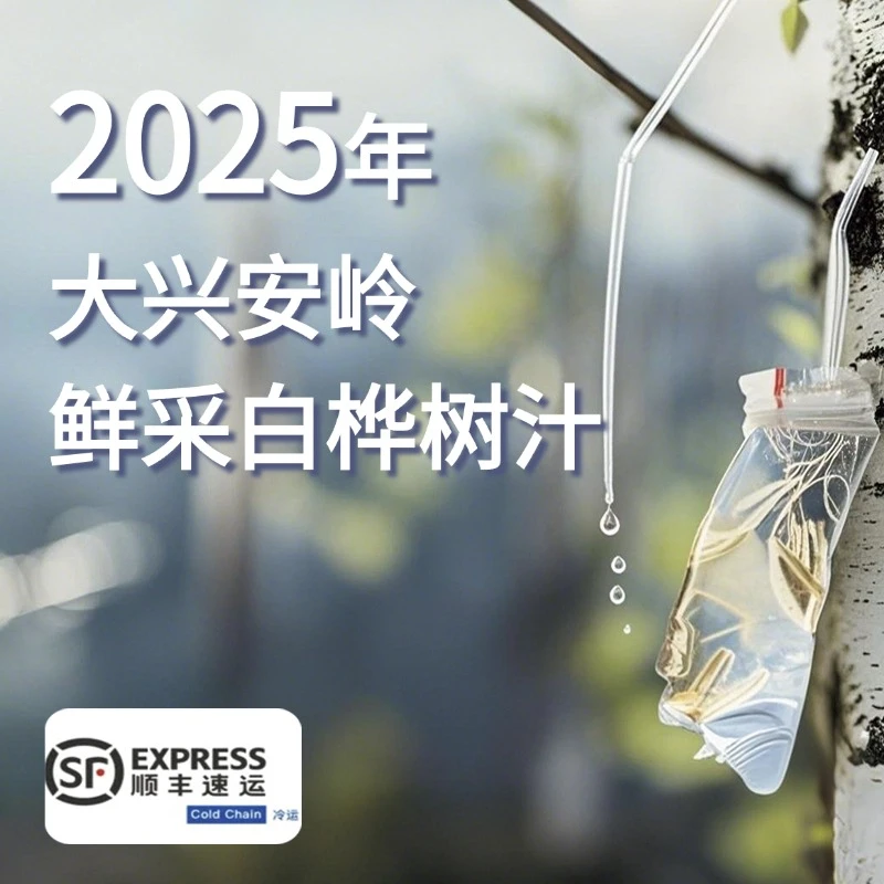 2025年当季鲜采大兴安岭白桦树汁冷冻白桦树汁【原装袋】