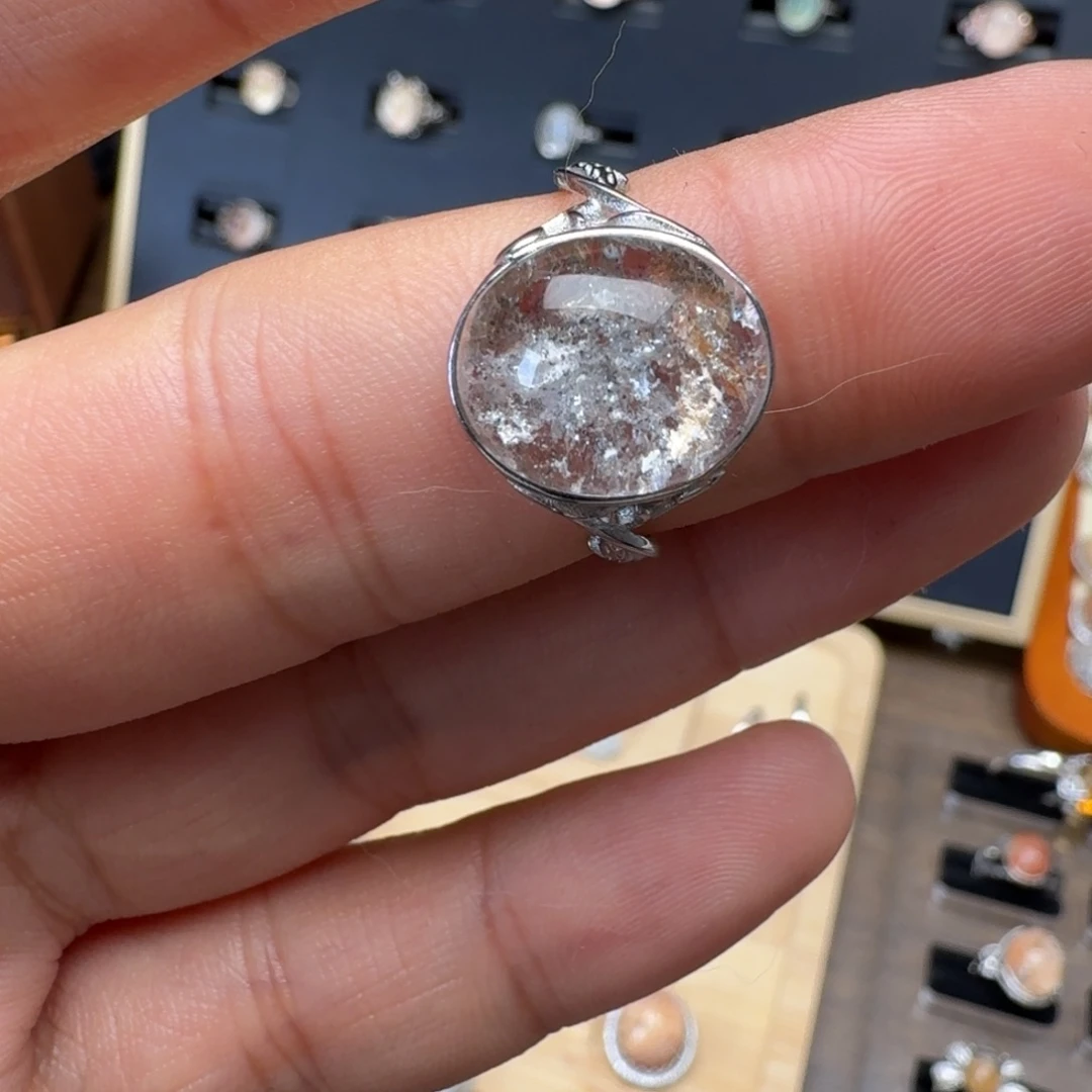 幽灵戒指不退不换未镶嵌水晶暄*