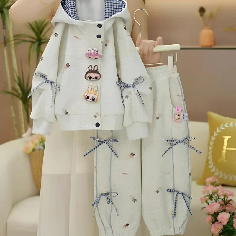 女童秋装卫衣套装2025新款洋气女孩韩版运动服儿童秋季休闲两件套