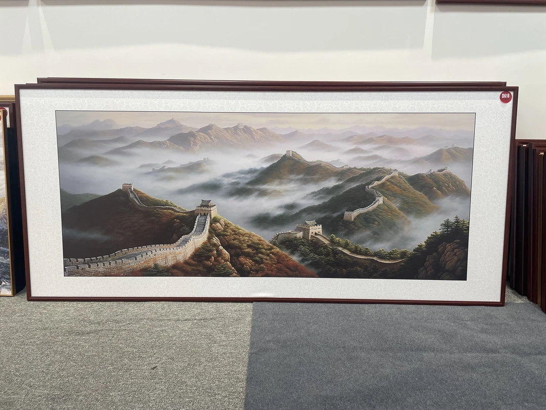 D618新中式253x113cm山水画客厅装饰画沙发背景墙挂画