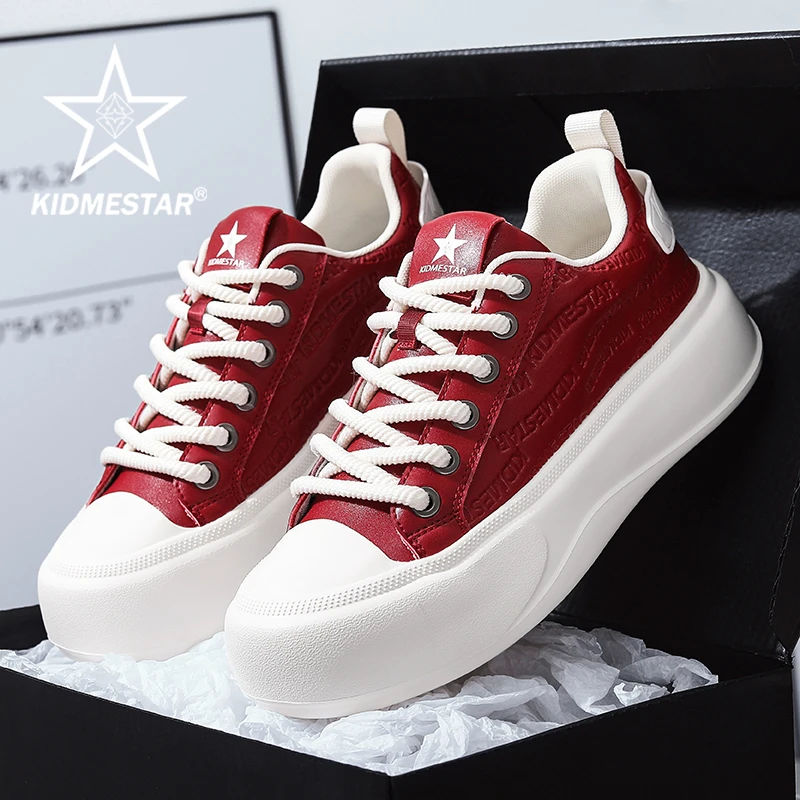 KIDMESTAR头层牛皮高定款时尚男女情侣百搭板鞋休闲2532