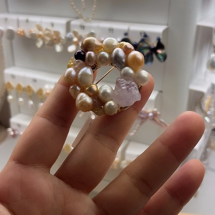 淡水珍珠胸针未镶嵌