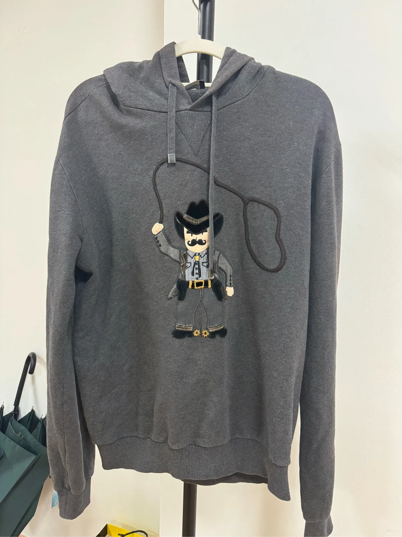 95新  /D&G/46码/牛仔套马连帽卫衣/公价4500/