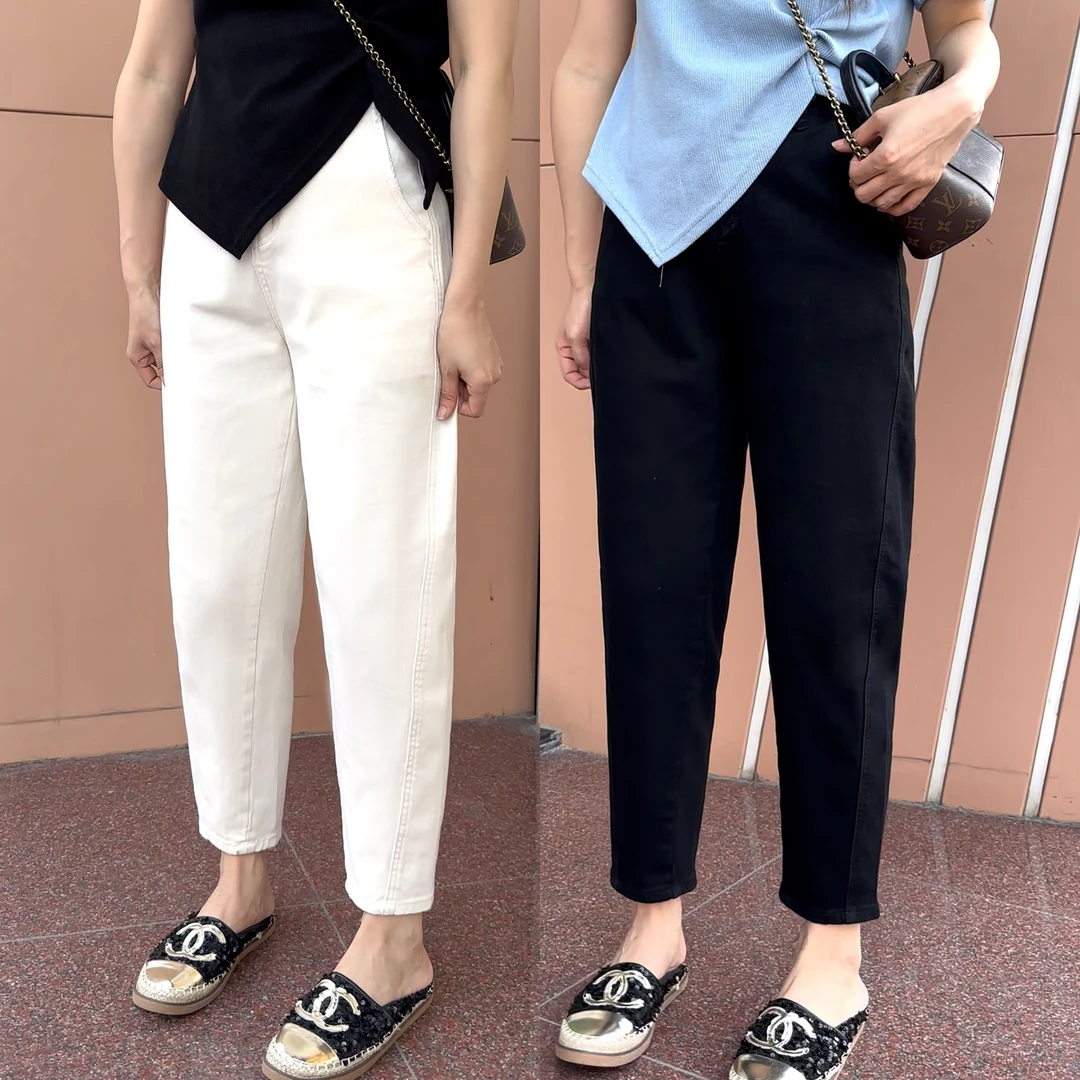 裤子女款爆款2025新款梨型身材大码胖mm高腰镰刀宽松显瘦哈伦裤女