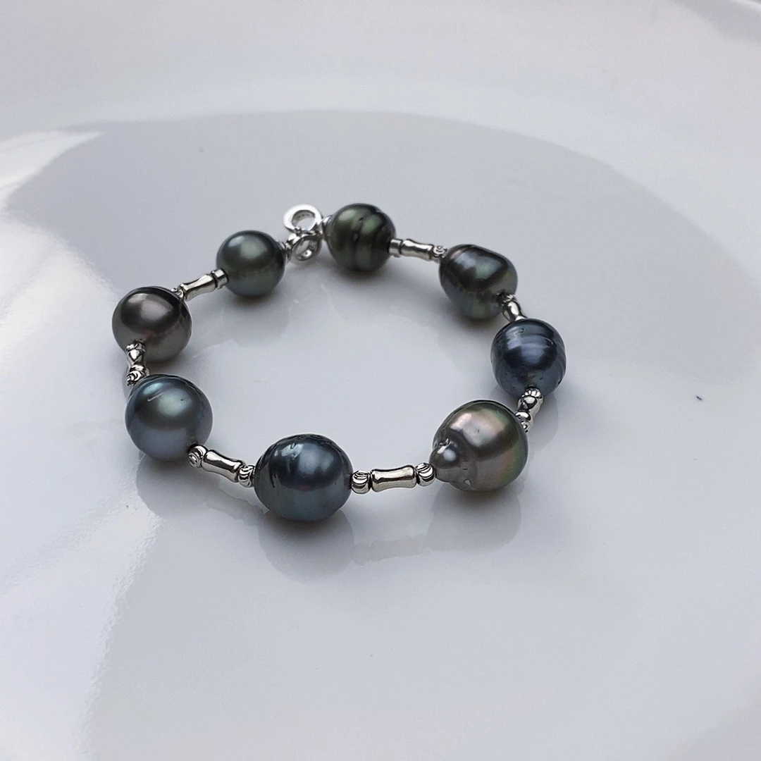 未镶嵌海水珍珠裸珠大溪地手链定制11.2-12.4