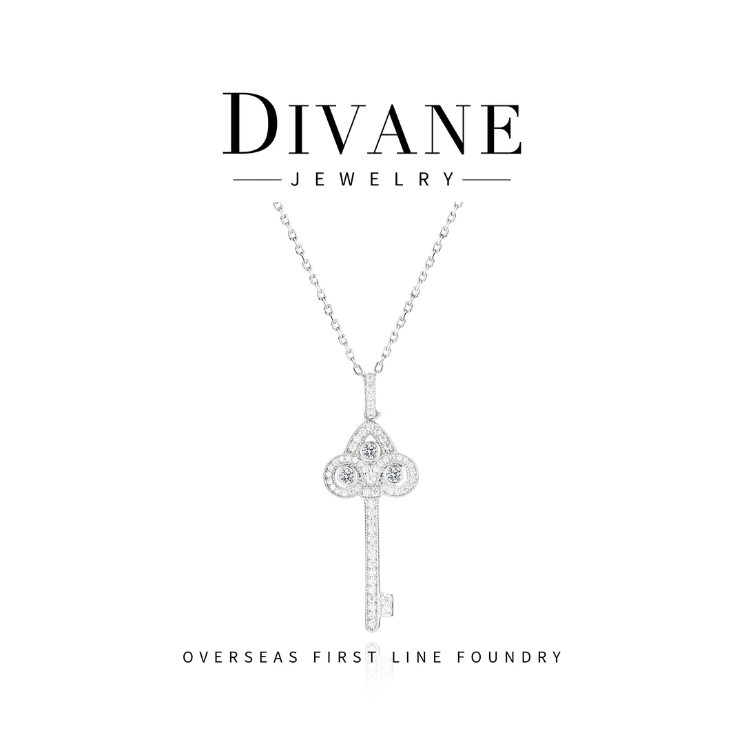 坠链均925银 【keys】银色钥匙鸢尾元素项链 MH0815