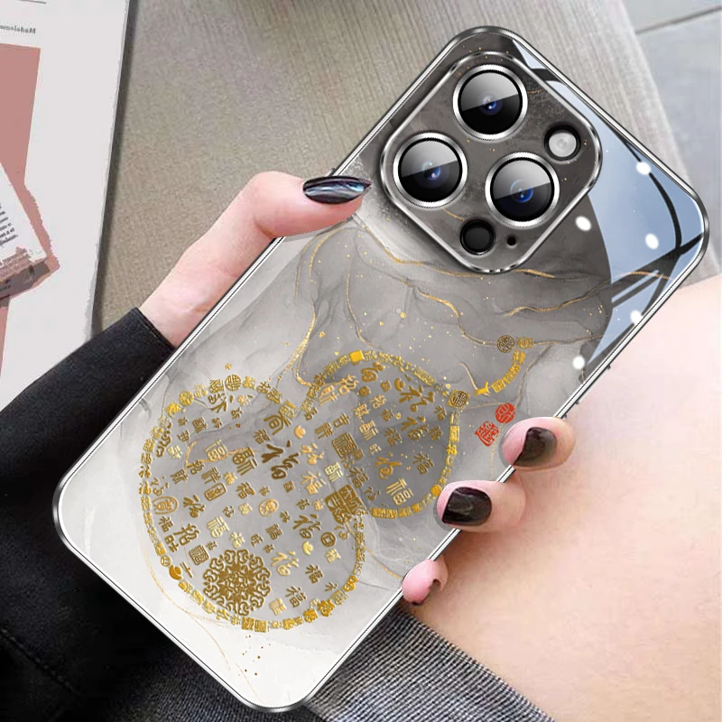 适用苹果17promax祥云葫芦手机壳iphone15新款奢华国潮爆款高级感