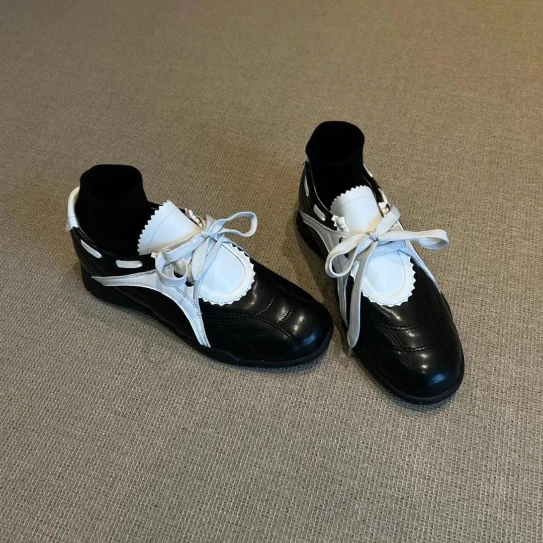 博主推荐厚底运动风玛丽珍鞋拼色休闲鞋女圆鞋子女ins潮牌百搭鞋