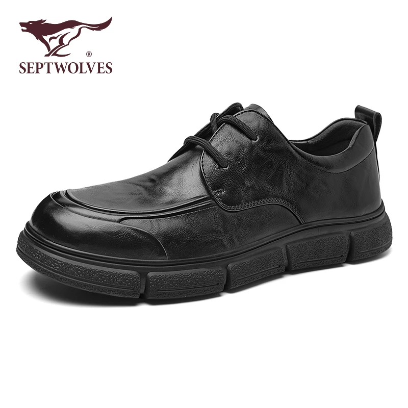 七匹狼正品男鞋2025新款商务休闲皮鞋男款高档百搭软底爸爸正装鞋