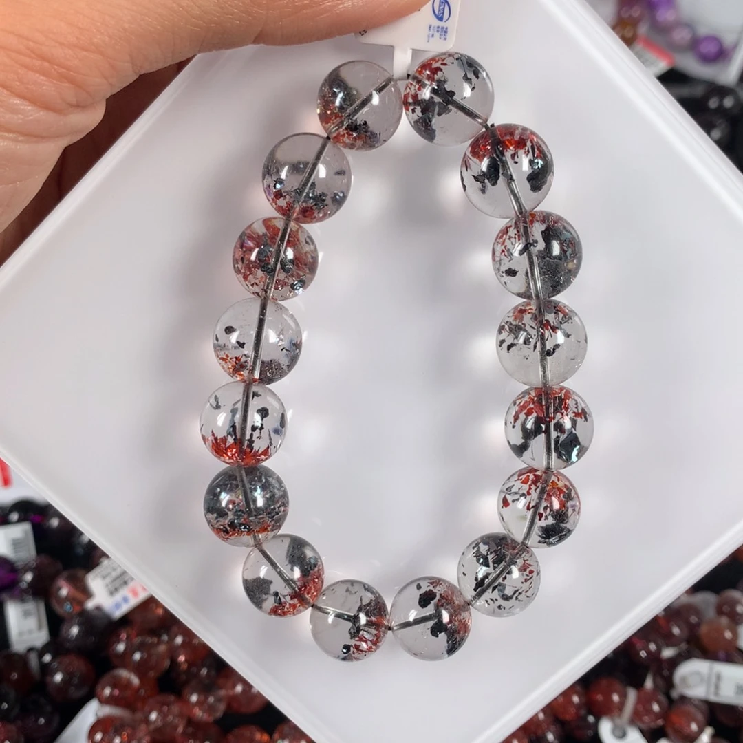 未镶嵌手链水晶稀有色黑红毒液超七13.5