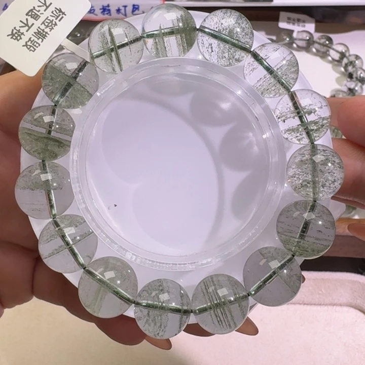 未镶嵌手链水晶巴西金沙翠绿幽灵13.5mm