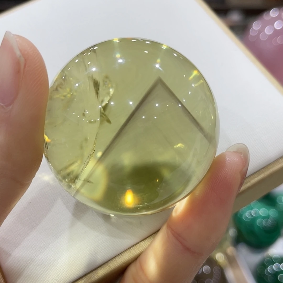 珠宝半成品水晶未镶嵌黄水晶球