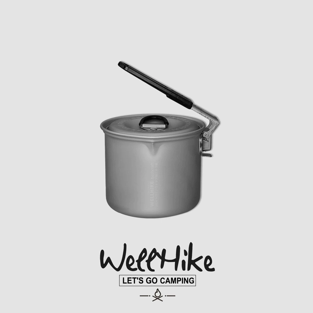 户外露营小奶锅折叠便携小铝锅煮面烧水锅多功能野外炊具