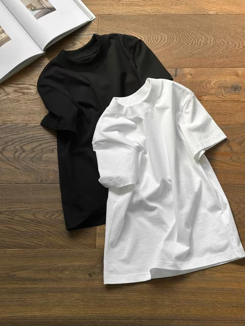 经典时尚基础款内搭百搭短T短袖白色休闲春夏半袖简约纯色圆领