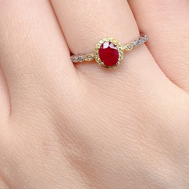 蓝宝石银S925镶嵌戒指